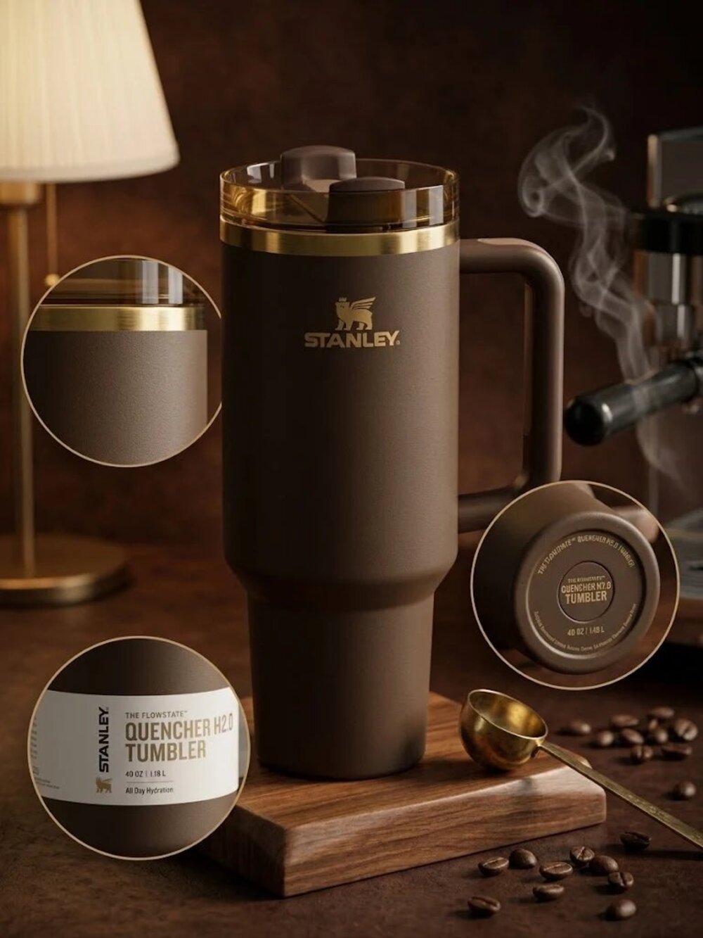Chocolate Gold Quencher 40oz Tumbler Flowstate H2.0 Factory Sealed - Picture 3 of 5